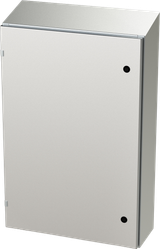 SCE-36EL2408SSST Saginaw Control and Engineering 36in x 24in x 8in Stainless Steel Sloping Top Enclosure with Hinged Cover and Quarter Turn Latches