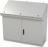 SCE-464919SDC Saginaw Control and Engineering 46in x 49in x 19in Carbon Steel Console Enclosure with Two Door Single Access