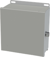 SCE-808CHNF Saginaw Control and Engineering 8in x 8in x 4in Carbon Steel Enclosure with Hinged Cover and External Screw Clamp