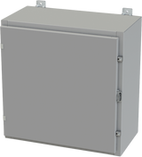SCE-24H2412LP Saginaw Control and Engineering 24in x 24in x 12in Type 4 Carbon Steel Enclosure with Hinged Cover and Hasp and Staple