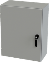 SCE-30EL2412LPPL Saginaw Control and Engineering 30in x 24in x 12in Carbon Steel Enclosure with Hinged Cover and Handle with 3-Point Latch