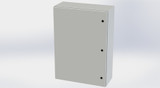 SCE-42EL3012LPLG Saginaw Control and Engineering 42 x 30 x 12 Carbon Steel Enclosure with Hinged Cover and Quarter Turn Latches