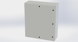SCE-42EL3612LPLG Saginaw Control and Engineering 42 x 36 x 12 Carbon Steel Enclosure with Hinged Cover and Quarter Turn Latches