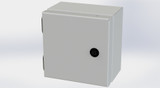 SCE-606ELJLG Saginaw Control and Engineering 6 x 6 x 4 Carbon Steel Enclosure with Hinged Door and Mini Quarter Turn Latches