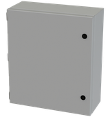 SCE-1614ELJLG Saginaw Control and Engineering 16in x 14in x 6in Carbon Steel Enclosure with Hinged Door and Mini Quarter Turn Latches