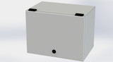 SCE-L9128ELJLG Saginaw Control and Engineering 9 x 12 x 8 Carbon Steel Trough Enclosure with Hinged Door and Mini Quarter Turn Latches