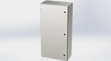 SCE-48EL2412SSLP Saginaw Control and Engineering 48 x 24 x 12 Stainless Steel Enclosure with Hinged Door and Quarter Turn Latches