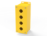 SCE-4PBX-RAL1018 Saginaw Control and Engineering 10 x 4 x 4.75 Carbon Steel 4-Hole Pushbutton Enclosure with Screw Cover