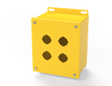 SCE-4SPBX-RAL1018 Saginaw Control and Engineering 7.25 x 6.25 x 4.75 Carbon Steel 4-Hole Pushbutton Enclosure with Screw Cover