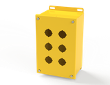 SCE-6PBX-RAL1018 Saginaw Control and Engineering 9.5 x 6.25 x 4.75 Carbon Steel 6-Hole Pushbutton Enclosure with Screw Cover