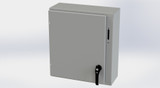 SCE-24XEL2110LP Saginaw Control and Engineering 24 x 21.375 x 10 Carbon Steel Flange Mounted Disconnect Enclosure with 2 Point Latching Mechanism