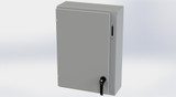 SCE-30XEL2110LP Saginaw Control and Engineering 30 x 21.375 x 10 Carbon Steel Flange Mounted Disconnect Enclosure with 2 Point Latching Mechanism