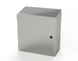 SCE-1212ELJSSST Saginaw Control and Engineering 12 x 12 x 6 Stainless Steel Sloping Top Enclosure with Quarter Turn Latches