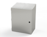 SCE-14128ELJSSST Saginaw Control and Engineering 14 x 12 x 8 Stainless Steel Sloping Top Enclosure with Quarter Turn Latches