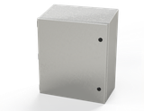 SCE-16148ELJSSST Saginaw Control and Engineering 16 x 14 x 8 Stainless Steel Sloping Top Enclosure with Quarter Turn Latches