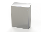 SCE-36K3012SSST Saginaw Control and Engineering 36 x 30 x 12 Stainless Steel Sanitary Sloping Top Enclosure with Quarter Turn Latches
