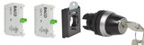 L21ND00 Baco Controls 22 mm 3 Position Momentary Chrome Bezel Key Switch with 2 Normally Open (NO) and 3 Position Clip