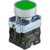 Ex9PBA3 Noark Pushbutton Non-Illuminated, Ex9PB, Momentary Flush, Replacement Head, Green, Metal