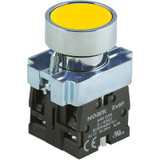 Ex9PBA53 Noark Pushbutton Non-Illuminated, Ex9PB,  Momentary Flush, Yellow, 2NO