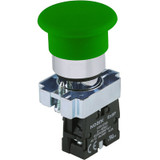 Ex9PBC34 Noark Pushbutton Non-Illuminated, Ex9PB,  Momentary 40mm Mushroom Head, Green, 2NC