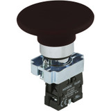 Ex9PBR24 Noark Pushbutton Non-Illuminated, Ex9PB,  Momentary 60mm Mushroom Head, Black, 2NC