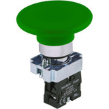 Ex9PBR33 Noark Pushbutton Non-Illuminated, Ex9PB,  Momentary 60mm Mushroom Head, Green, 2NO