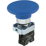 Ex9PBR63 Noark Pushbutton Non-Illuminated, Ex9PB,  Momentary 60mm Mushroom Head, Blue, 2NO