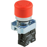 Ex9PBS443 Noark Pushbutton Non-Illuminated, Ex9PB, Push On/Twist Off 30mm Mushroom Head, Red, 2NO