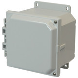 AMP664HF | 6 x 6 x 4 Polycarbonate enclosure with 2-screw hinged cover