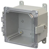 AMP664CCNL | Polycarbonate enclosure with hinged clear cover and nonmetal snap latch