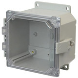 AMP664CCNLF | Polycarbonate enclosure with hinged clear cover and nonmetal snap latch