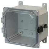 AMP664CCL | Polycarbonate enclosure with hinged clear cover and snap latch