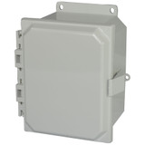 AMP864NLF | Polycarbonate enclosure with hinged cover and nonmetal snap latch