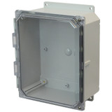 AMP864CCHF | 8 x 6 x 4 Polycarbonate enclosure with 2-screw hinged clear cover