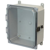 AMP864CCL | Polycarbonate enclosure with hinged clear cover and snap latch