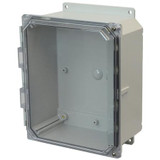AMP1084CCHF | Allied Moulded Products 10 x 8 x 4 Polycarbonate enclosure with 2-screw hinged clear cover
