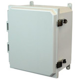 AMP1206L | Allied Moulded Products 12 x 10 x 6 Polycarbonate enclosure with hinged cover and snap latch