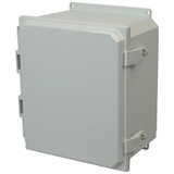 AMP1206NLF | Allied Moulded Products 12 x 10 x 6 Polycarbonate enclosure with hinged cover and nonmetal snap latch