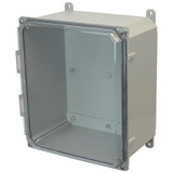 AMP1206CC | Allied Moulded Products 12 x 10 x 6 Polycarbonate enclosure with 4-screw lift-off clear cover