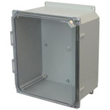 AMP1206CCHF | Allied Moulded Products 12 x 10 x 6 Polycarbonate enclosure with 2-screw hinged clear cover