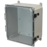 AMP1206CCL Allied Moulded Products 12in x 10in x 6in Polycarbonate Enclosure with Hinged Clear Cover and Stainless-Steel Snap Latch