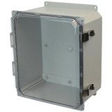 AMP1206CCLF Allied Moulded Products 12in x 10in x 6in Polycarbonate Enclosure with Hinged Clear Cover and Stainless-Steel Snap Latch
