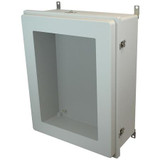 AM30240RTW | 30 x 24 x 10 Fiberglass enclosure with raised hinged window cover and twist latch