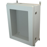 AM30248RTW | 30 x 24 x 8 Fiberglass enclosure with raised hinged window cover and twist latch