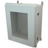 AM24200RTW | 24 x 20 x 10 Fiberglass enclosure with raised hinged window cover and twist latch