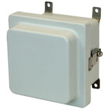 AM664RL | 6 x 6 x 4 Fiberglass enclosure with raised hinged cover and snap latch
