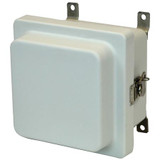 AM664RT | 6 x 6 x 4 Fiberglass enclosure with raised hinged cover and twist latch