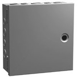 CHKO663 | 6 x 6 x 3.5 Steel Enclosure with Hinge Door and Quarter Turn with Knockouts