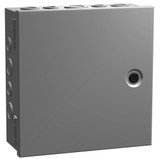 CHKO884 | Hammond Manufacturing 8 x 8 x 4 Steel enclosure with hinged cover and quarter turn latch with kockouts