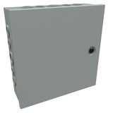 CHKO12124 Hammond Manufacturing 12 x 12 x 4 Mild steel enclosure with hinged cover and quarter turn latch with knockouts